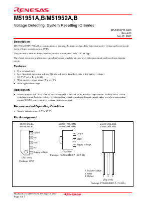 M51952ASL Datasheet PDF Renesas Electronics