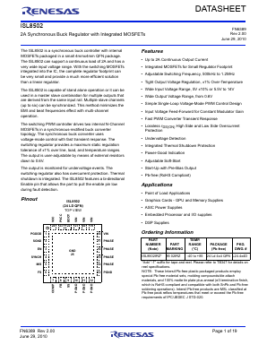 ISL8502IRZ Datasheet PDF Renesas Electronics