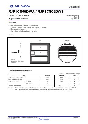 RJP1CS05DWS-80W0 Datasheet PDF Renesas Electronics