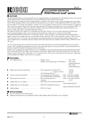 R5421N111C Datasheet PDF RICOH Co.,Ltd.