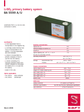 BA5599U Datasheet PDF saftbatteries