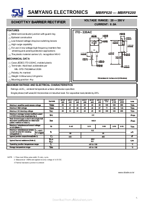 MBRF680 Datasheet PDF SAMYANG ELECTRONICS CO.,LTD.