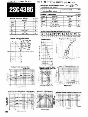 2SC4386 Datasheet PDF Sanken Electric co.,ltd.