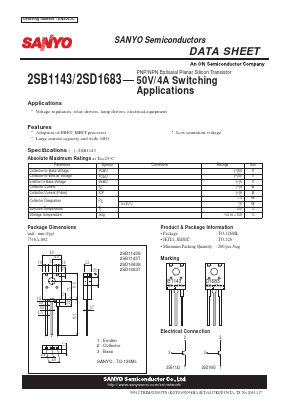 2SD1683 Datasheet PDF SANYO -> Panasonic