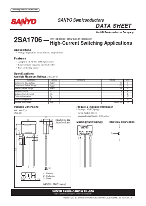 2SA1706S-AN Datasheet PDF SANYO -> Panasonic