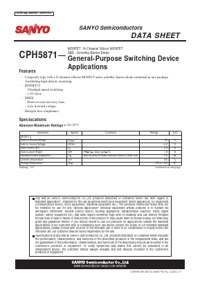 CPH5871 Datasheet PDF SANYO -> Panasonic