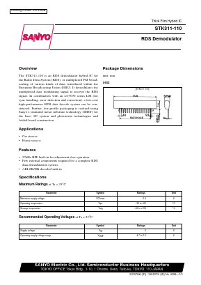 STK311-110 Datasheet PDF SANYO -> Panasonic