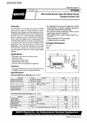 STK6855 Datasheet PDF SANYO -> Panasonic