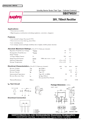 SB07W03V Datasheet PDF SANYO -> Panasonic