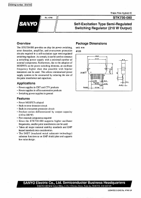 STK730-080 Datasheet PDF SANYO -> Panasonic