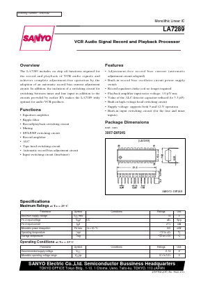 LA7289 Datasheet PDF SANYO -> Panasonic