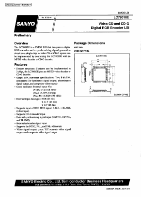 LC78010E Datasheet PDF SANYO -> Panasonic