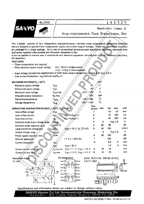 LA6324 Datasheet PDF SANYO -> Panasonic