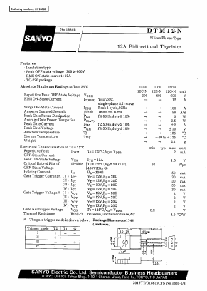 DTM12-N Datasheet PDF SANYO -> Panasonic