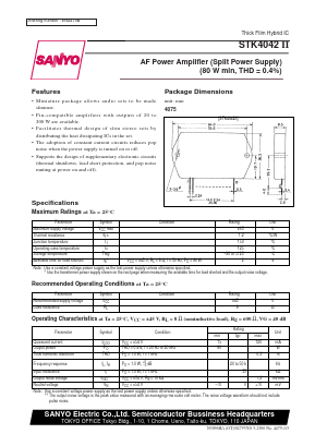 STK4042II Datasheet PDF SANYO -> Panasonic