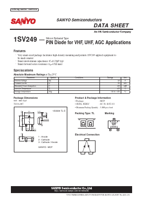1SV249 Datasheet PDF SANYO -> Panasonic