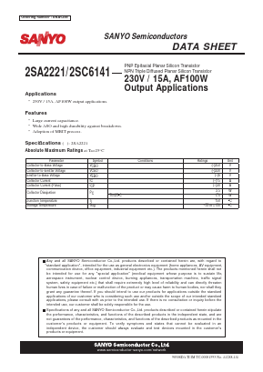 2SC6141 Datasheet PDF SANYO -> Panasonic