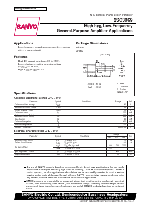 2SC3069 Datasheet PDF SANYO -> Panasonic