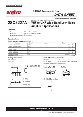 2SC5227A-4-TB-E Datasheet PDF SANYO -> Panasonic