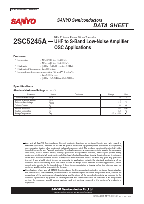 2SC5245A Datasheet PDF SANYO -> Panasonic