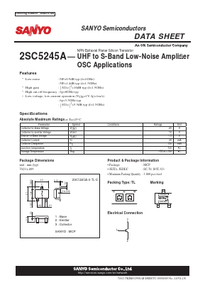 2SC5245A Datasheet PDF SANYO -> Panasonic