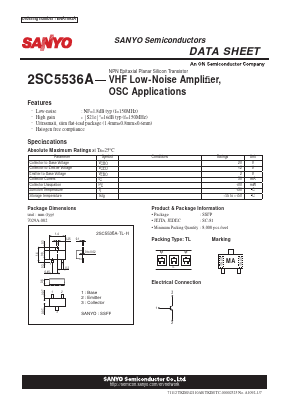 2SC5536A Datasheet PDF SANYO -> Panasonic