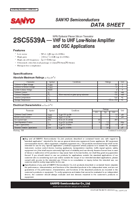 2SC5539A Datasheet PDF SANYO -> Panasonic