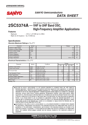 2SC5374A Datasheet PDF SANYO -> Panasonic