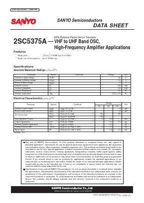 2SC5375A Datasheet PDF SANYO -> Panasonic