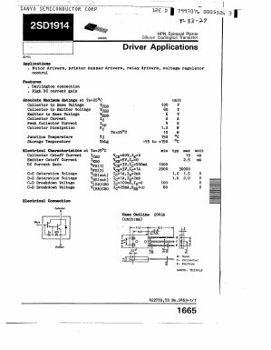 2SD1914 Datasheet PDF SANYO -> Panasonic