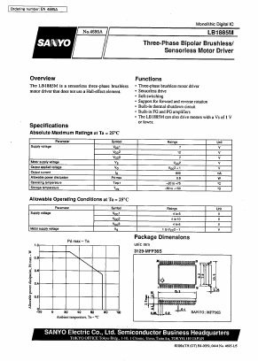 LB1885M Datasheet PDF SANYO -> Panasonic