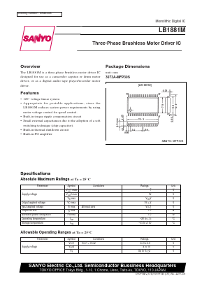 LB1881M Datasheet PDF SANYO -> Panasonic