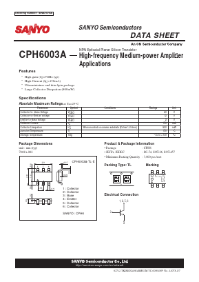 CPH6003A-D Datasheet PDF SANYO -> Panasonic