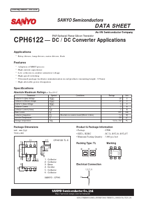 CPH6122 Datasheet PDF SANYO -> Panasonic