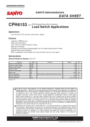 CPH6153 Datasheet PDF SANYO -> Panasonic