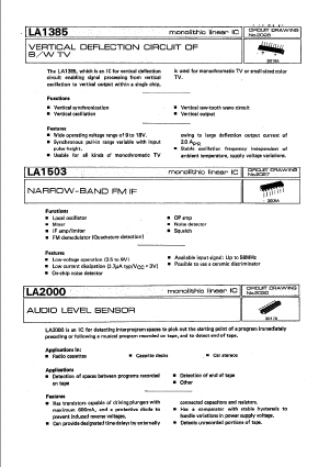 LA1385 Datasheet PDF SANYO -> Panasonic