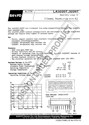 LA3226T Datasheet PDF SANYO -> Panasonic