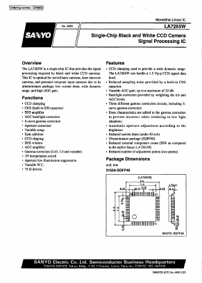 LA7265 Datasheet PDF SANYO -> Panasonic