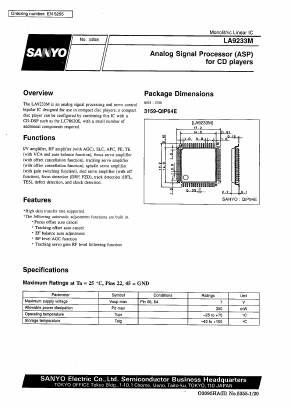 LA9233M Datasheet PDF SANYO -> Panasonic