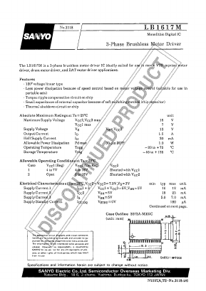 LB1617M Datasheet PDF SANYO -> Panasonic