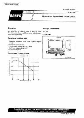 LB1674 Datasheet PDF SANYO -> Panasonic
