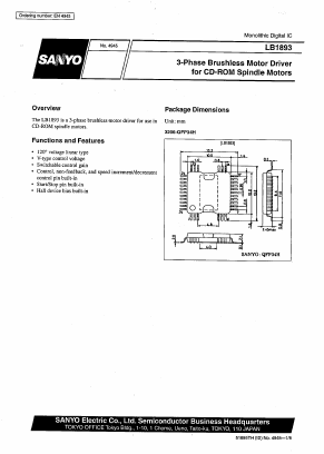LB1893 Datasheet PDF SANYO -> Panasonic