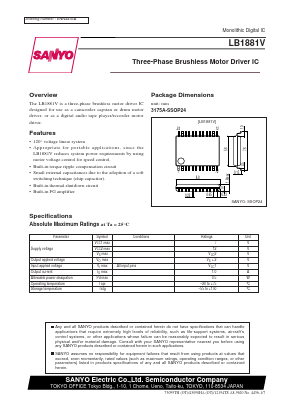 LB1881V Datasheet PDF SANYO -> Panasonic