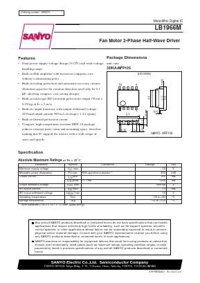 LB1966 Datasheet PDF SANYO -> Panasonic