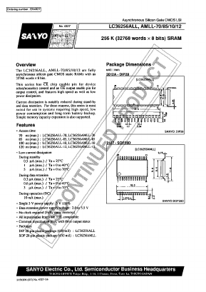 LC36256ALL-85 Datasheet PDF SANYO -> Panasonic