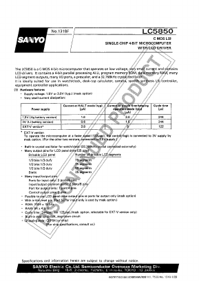 LC5850 Datasheet PDF SANYO -> Panasonic