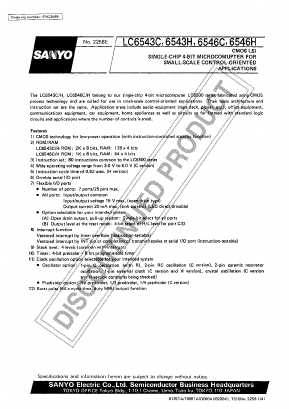 LC6543 Datasheet PDF SANYO -> Panasonic