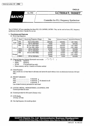 LC7020BT Datasheet PDF SANYO -> Panasonic