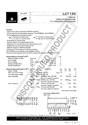 LC7120 Datasheet PDF SANYO -> Panasonic
