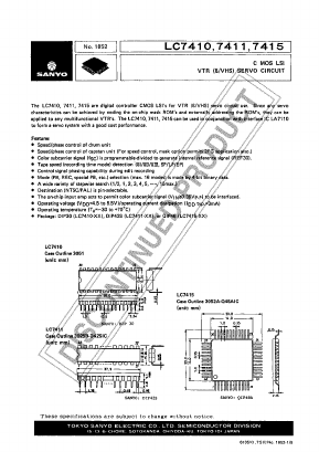 LC7410 Datasheet PDF SANYO -> Panasonic